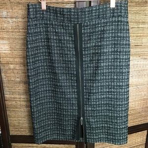 Classiques Entier Gray Tweed Zipper Pencil Skirt